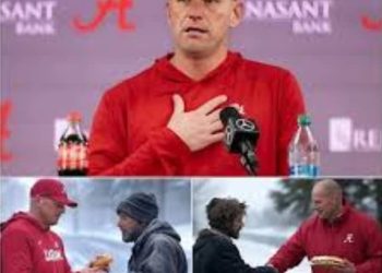 ESPN Report: Alabama Crimson Tide Football  Head Coach Kalen DeBoer has landed a historic $8.6 million endorsement deal with Powerade. In an impressive act of generosity, he has contributed $2.1 million to the football program and donated thousands to orphanages, cementing his reputation as a leader both on and off the court.