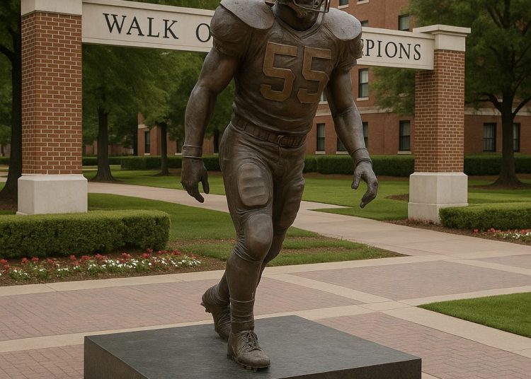 ESPN REPORT: Alabama Football unveils Bronze Statue in Memory of Fallen Legend Derrick Thomas  a celebrated alumnus who played for the Crimson Tide and won the Butkus Award in 1988