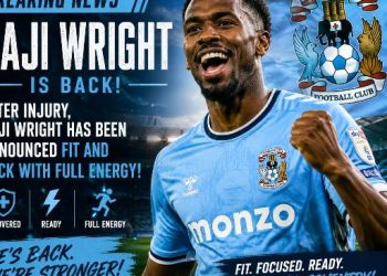 HE’S BACK AND READY: Coventry City Confirm Haji Wright Has Overcome His Injury Setback, Returned to Full Fitness and Is Prepared to Make a Major Impact on the Team